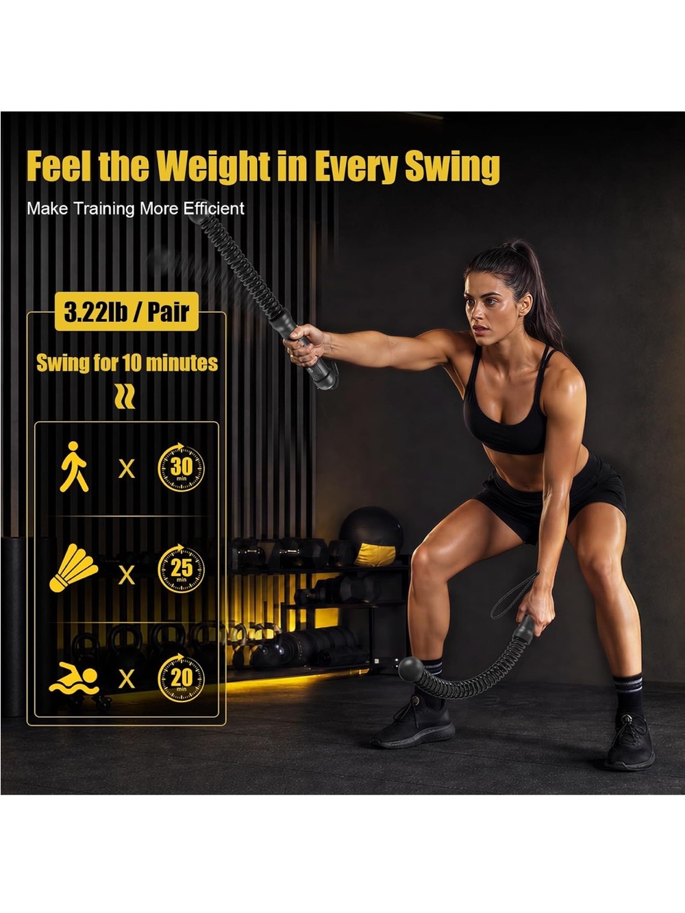 POWER GUIDANCE 2PCS Weighted Ropeless Battle Ropes - Picture 3 of 7